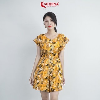 Đồ Bộ Nữ 𝐂𝐀𝐑𝐃𝐈𝐍𝐀 Chất Lụa Mango Cao Cấp Jumpsuit Tay Áo Cánh Tiên Quần Đùi Họa Tiết 2JT05