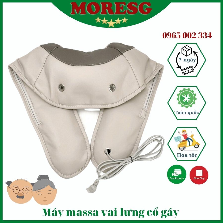 Đai Massage Cổ Vai Gáy KAW Chườm Nhiệt Chống Đau Mỏi 8 Con Lăn Massage Chính Hãng