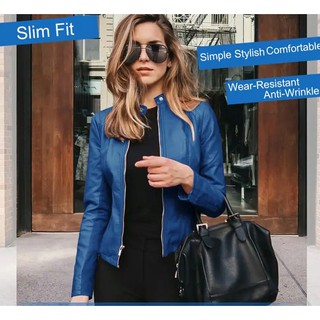 Áo khoác da thật phong cách Châu Âu thanh lịch cho nữ