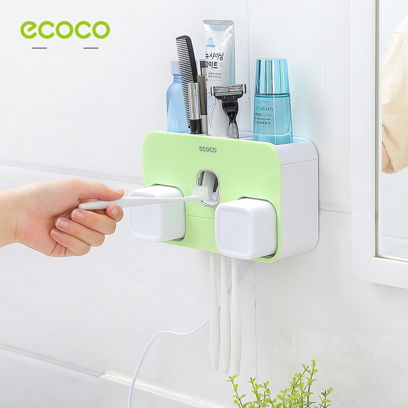 Bộ lấy kem đánh răng ECOCO1709 kèm 2 cốc tự động sấy nhiệt mới 2018