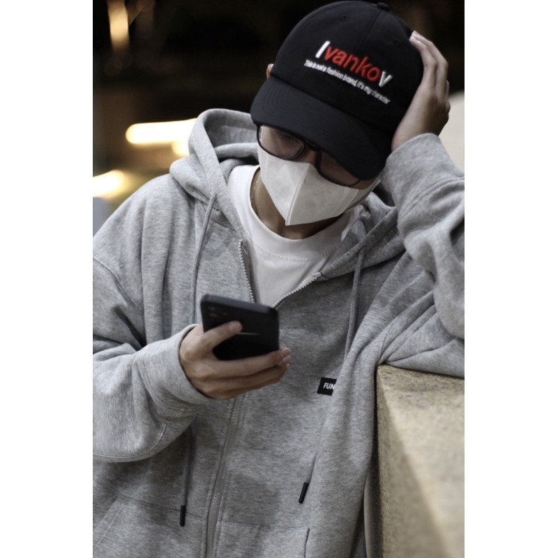 ÁO KHOÁC HOODIE ZIP NAM NỮ CÓ MŨ RỘNG UNISEX MÀU GREY FUNKY | BigBuy360 - bigbuy360.vn