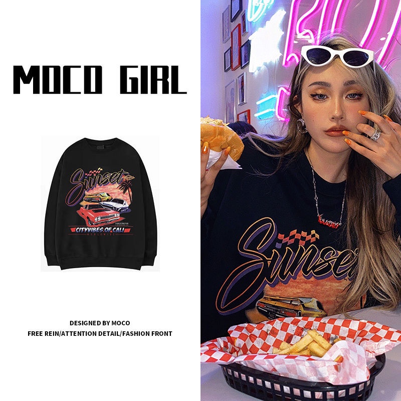 Áo hoodie tay dài dáng rộng phong cách retro Hàn Quốc dễ phối đồ cho nữ | BigBuy360 - bigbuy360.vn