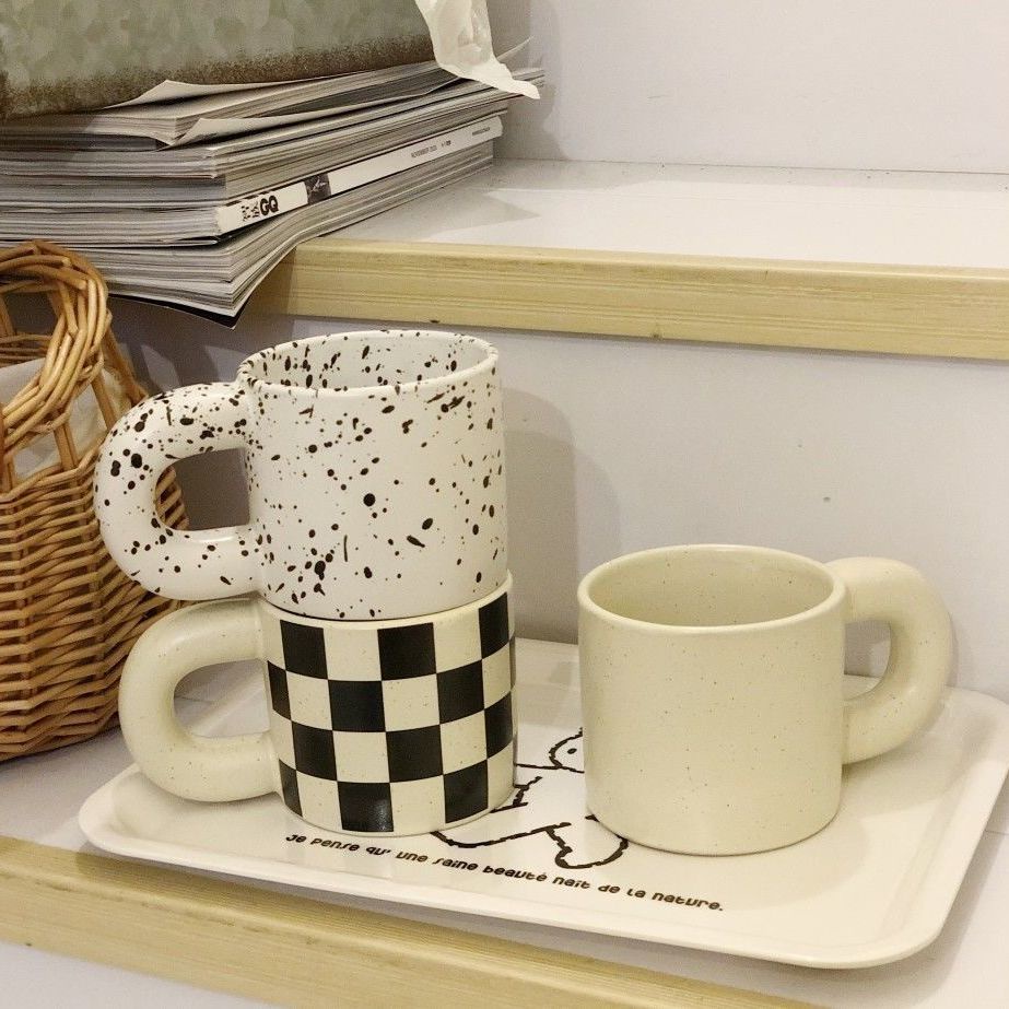 Cốc Sứ Uống Sữa/Cà Phê Phong Cách Bắc Âu Sang Trọng