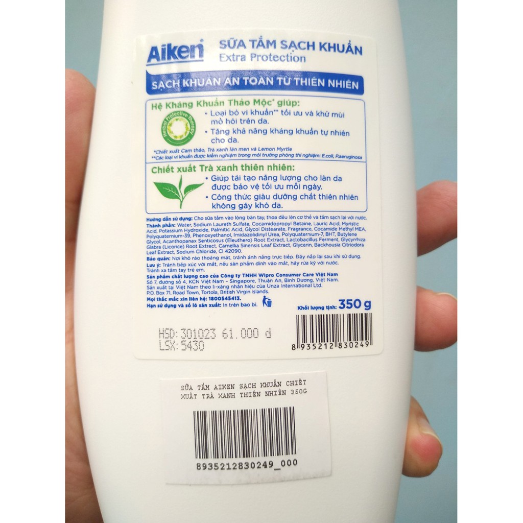 Sữa tắm Aiken sạch khuẩn 350g