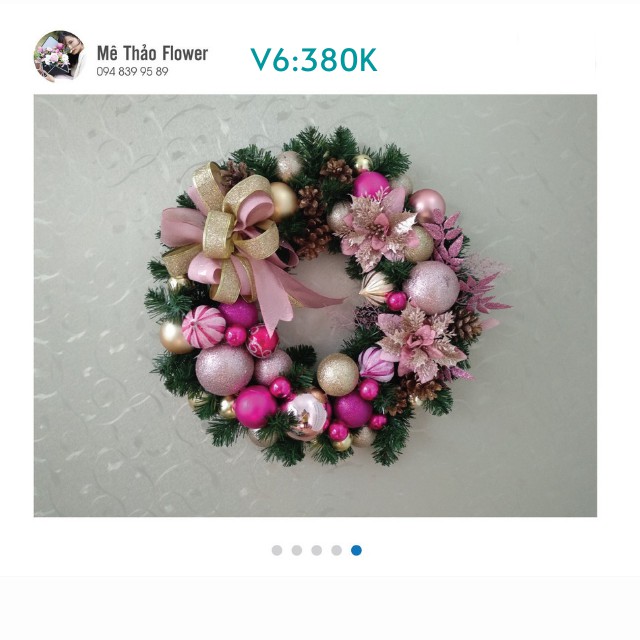 (Giá Tại Xưởng) Vòng Nguyệt Quế Noel Trang Trí Giáng Sinh, Decor Phòng Khách, Shop, Studio của Mê Thảo Flower