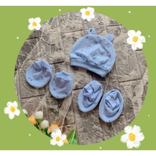 Set 5 món mũ gấu và bao tay bao chân cho bé sơ sinh