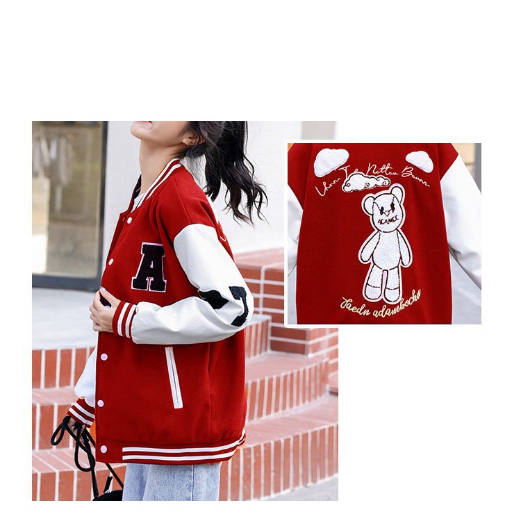 Áo Khoác Bomber Nữ Chữ A Chất Nỉ Dày Mịn Form Rộng Che Nắng Tốt Mặc Thoải Mái NEW UNISEX