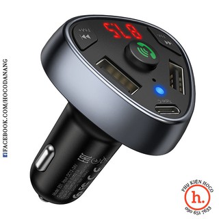 TẨU SẠC PHÁT NHẠC HOCO E51 CHO XE HƠI Ô TÔ FM/BLUETOOTH 2 SẠC USB 1 TYPE C PD 18W THẺ NHỚ TF [HOCO PHỤ KIỆN]
