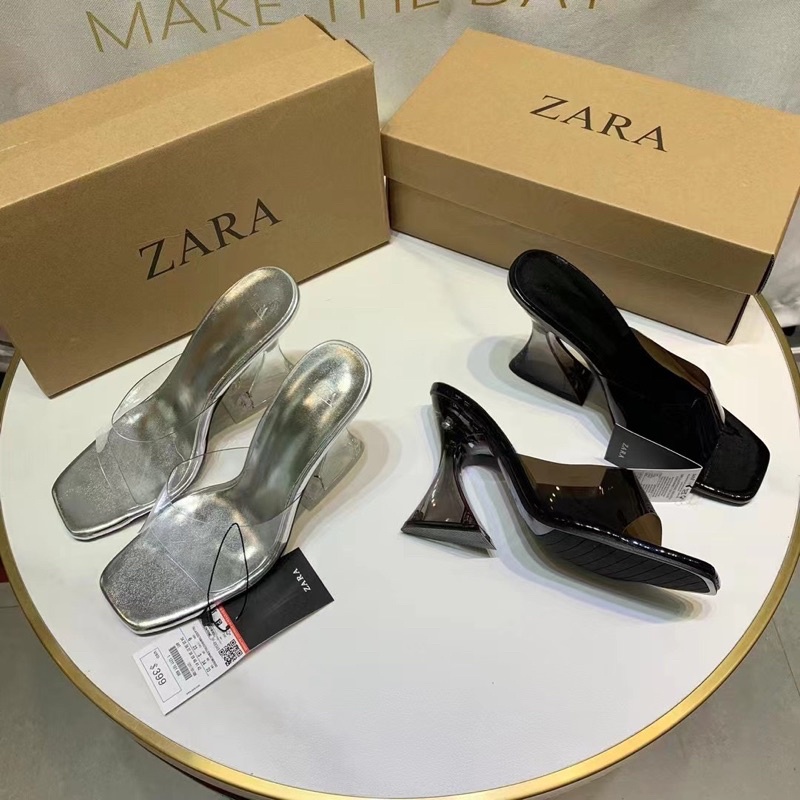Guốc loe zara quai mica fullbox