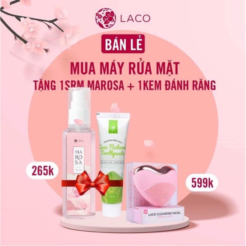 Máy rửa mặt LACO LUXURY/độc quyền toàn cầu/hình trái tim/làm sạch sâu/massage/nâng cơ/giảm nọng cằm | BigBuy360 - bigbuy360.vn
