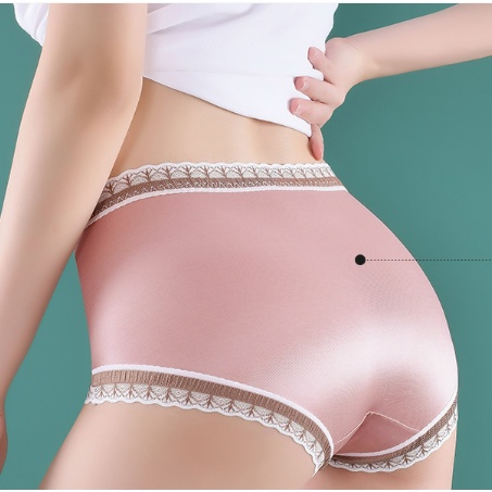 Mới Quần Lót Lụa Satin Phối Ren Gợi Cảm Cho Nữ