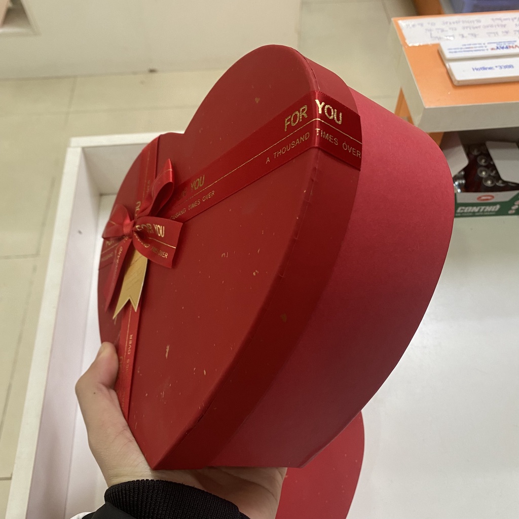 Set 3 hộp đựng quà trái tim cao cấp quà tặng valentine noel sinh nhật