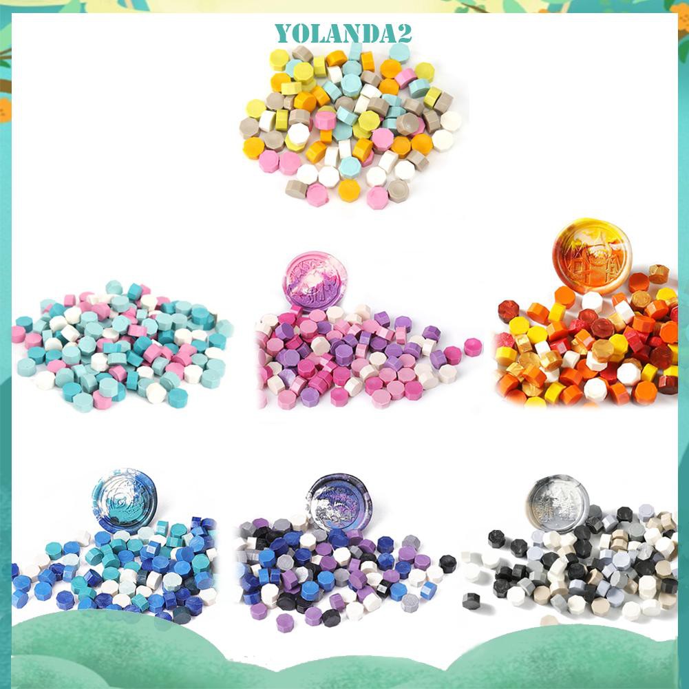 Bộ 100 Viên Sáp Niêm Phong Hình Bát Giác Đóng Gói Bì Thư Phong Cách Cổ Điển Trang Trí Cho Thiệp Cưới