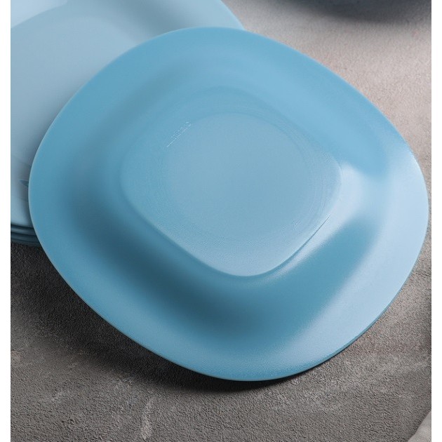 [Hàng Pháp] Bộ đĩa (dĩa) Luminarc Carine Light Blue thủy tinh cường lực 6 chi tiết, dùng lò vi sóng, máy rửa bát - CR6B
