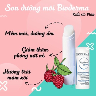 Son dưỡng Bioderma Atoderm Levres 4g - Pháp | Son dưỡng ẩm làm mềm mối không màu, hương trái mọng| Đủ bill