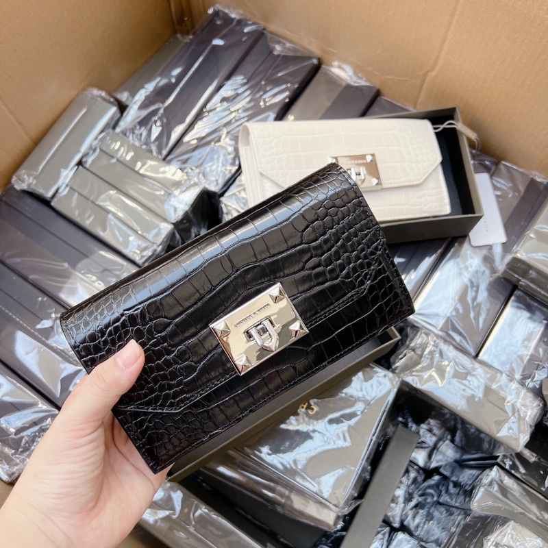 Túi khuy gập Vân rắn mini kèm hộp