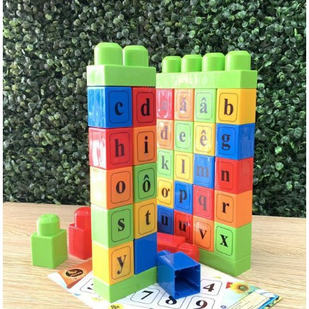 Đồ Chơi Giải Trí Xếp Hình Trí Tuệ Kết Hợp Học Chữ Cái 40 Chi Tiết