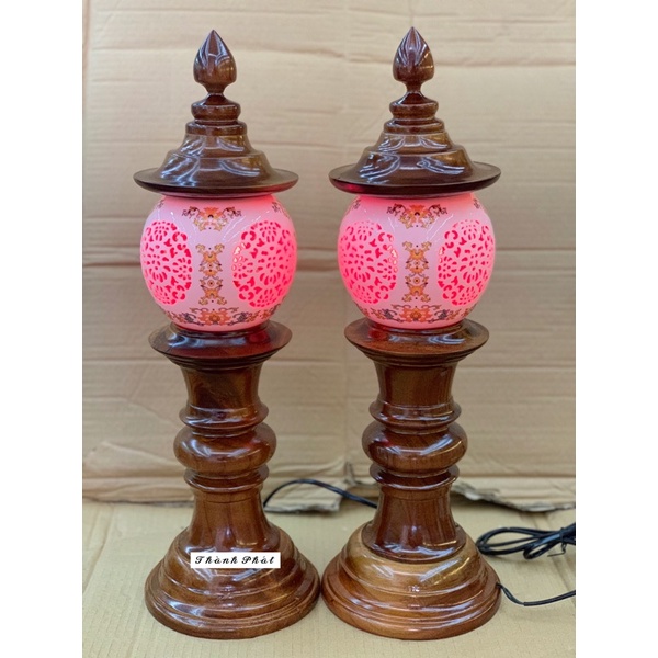 Đèn Thờ Gỗ Bóng Sứ Cao Cấp, Đèn Thờ Bóng Sứ Hàng Đẹp