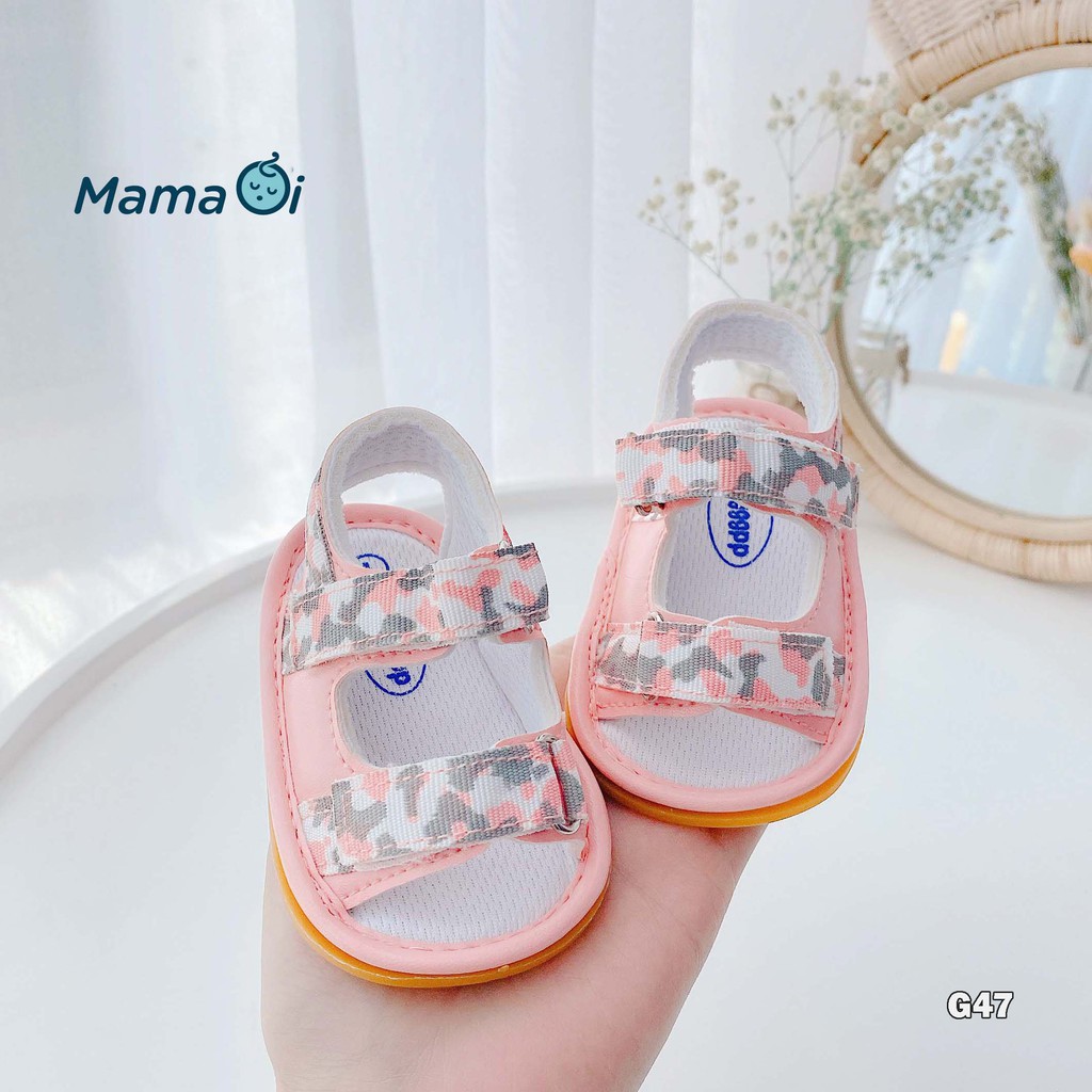 G47 Giày tập đi cho bé dép tập đi sandal rằn ri màu hồng xốp lưới êm chân cho bé tập đi của Mama ơi - Thời trang cho bé