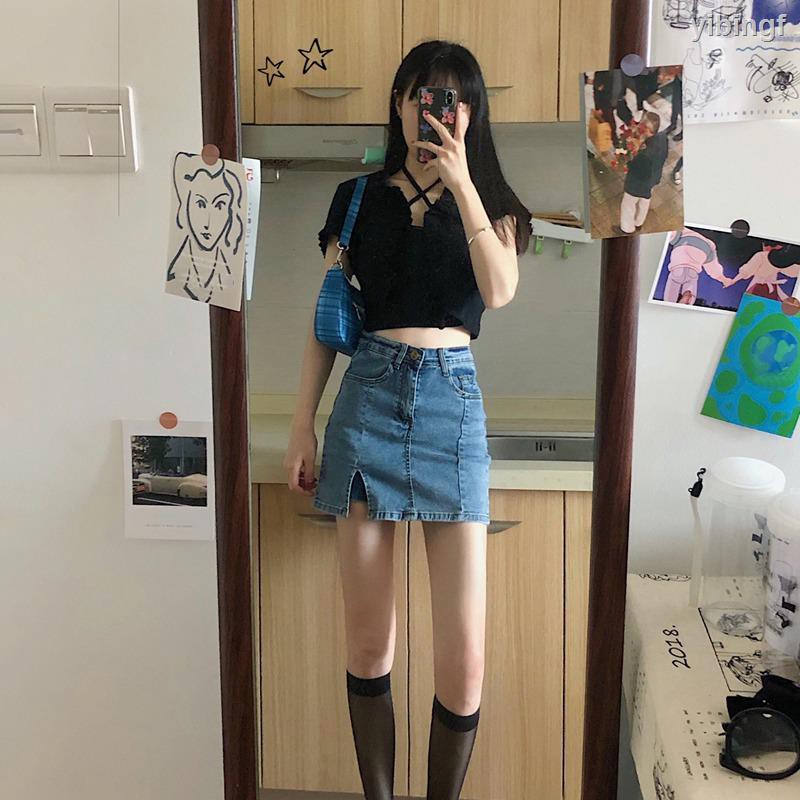 Chân Váy Denim Chữ A Lưng Cao Xẻ Tà Thời Trang 2020 Cho Nữ | BigBuy360 - bigbuy360.vn