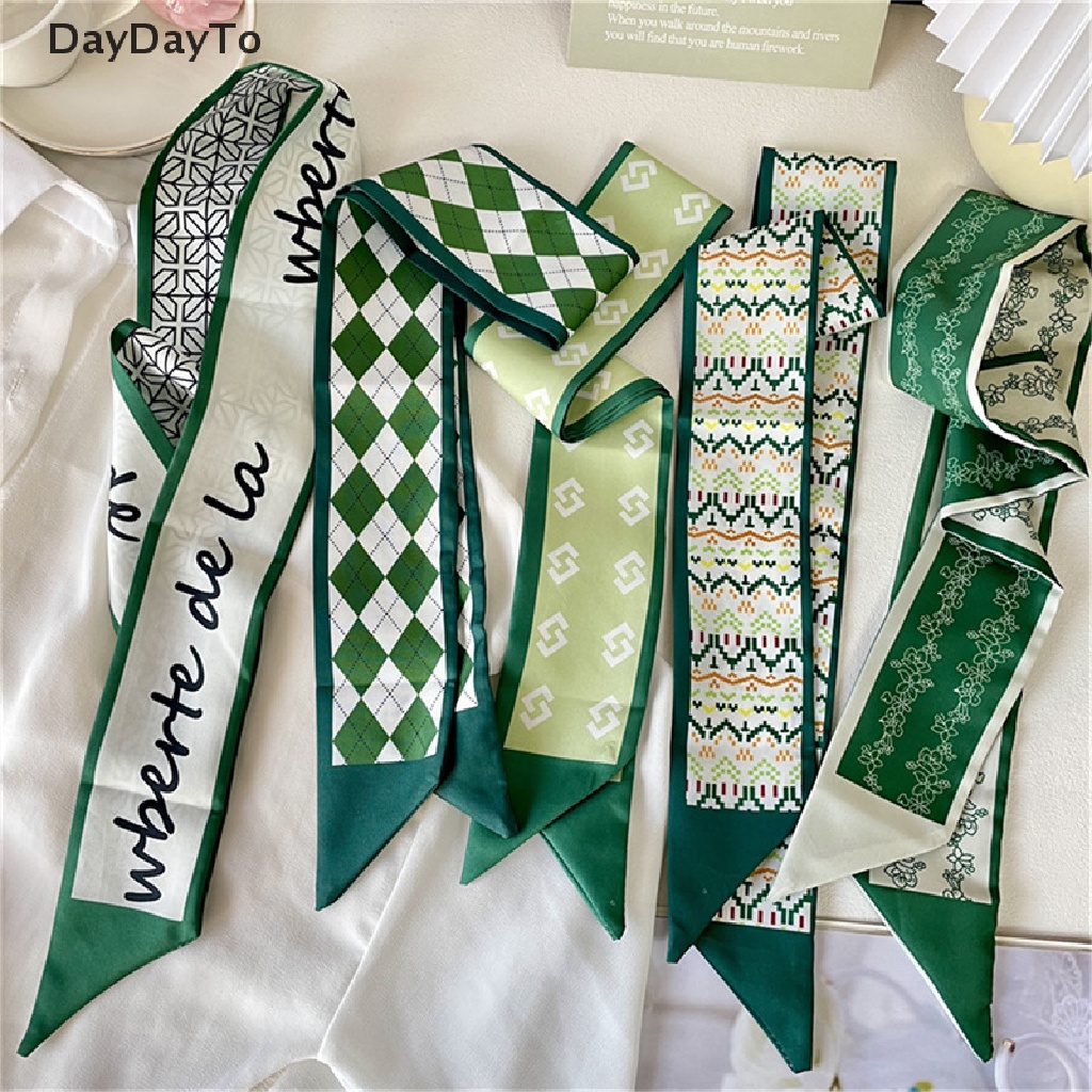 Dây Cột Tóc Ruy Băng Dài Bằng Lụa In Họa Tiết Thời Trang Cho Nữ