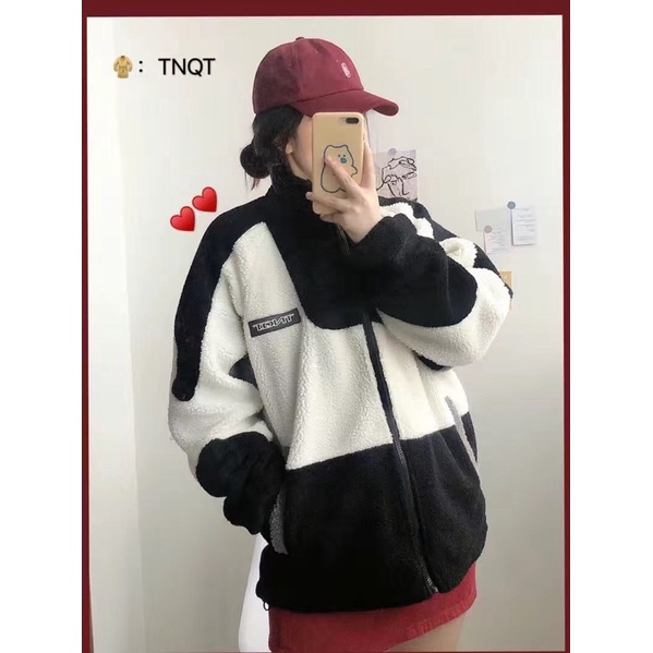 [Ảnh thật] Áo khoác chất lông cừu, bông form rộng nam nữ 1 lớp | BigBuy360 - bigbuy360.vn