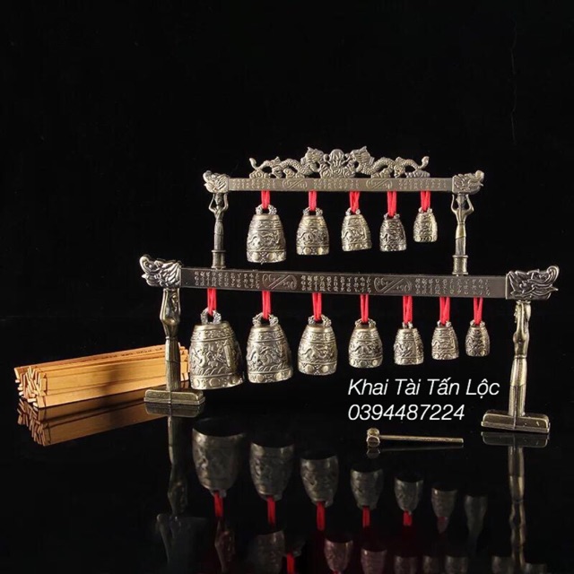 Bộ gõ chuông cổ Biên Chung phong thủy trang trí 2 tầng tphcm