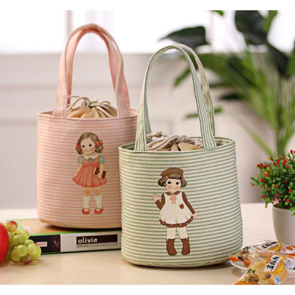 Túi cách nhiệt dày đựng đồ ăn trưa kiểu nhật bản gọn nhẹ tiện dụng