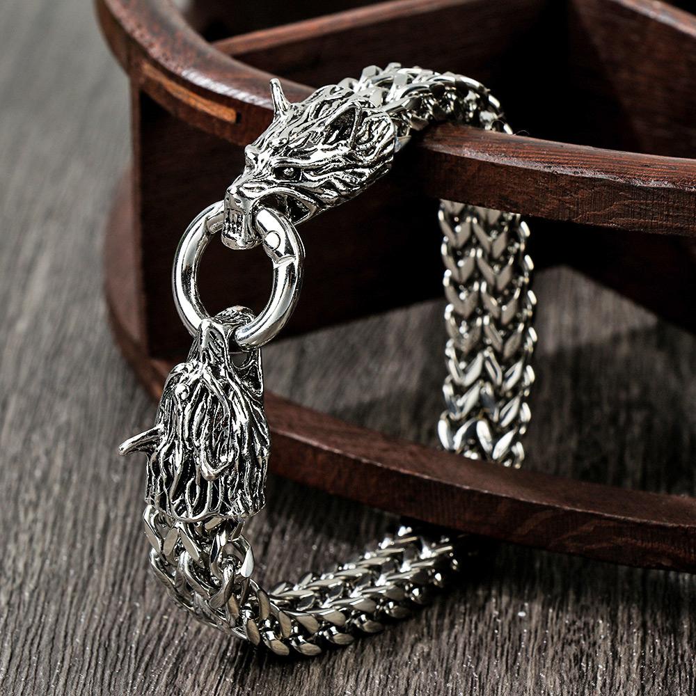 Vòng Tay Kèm Nhẫn Hình Đầu Lâu Bằng Thép Không Gỉ Cho Nam