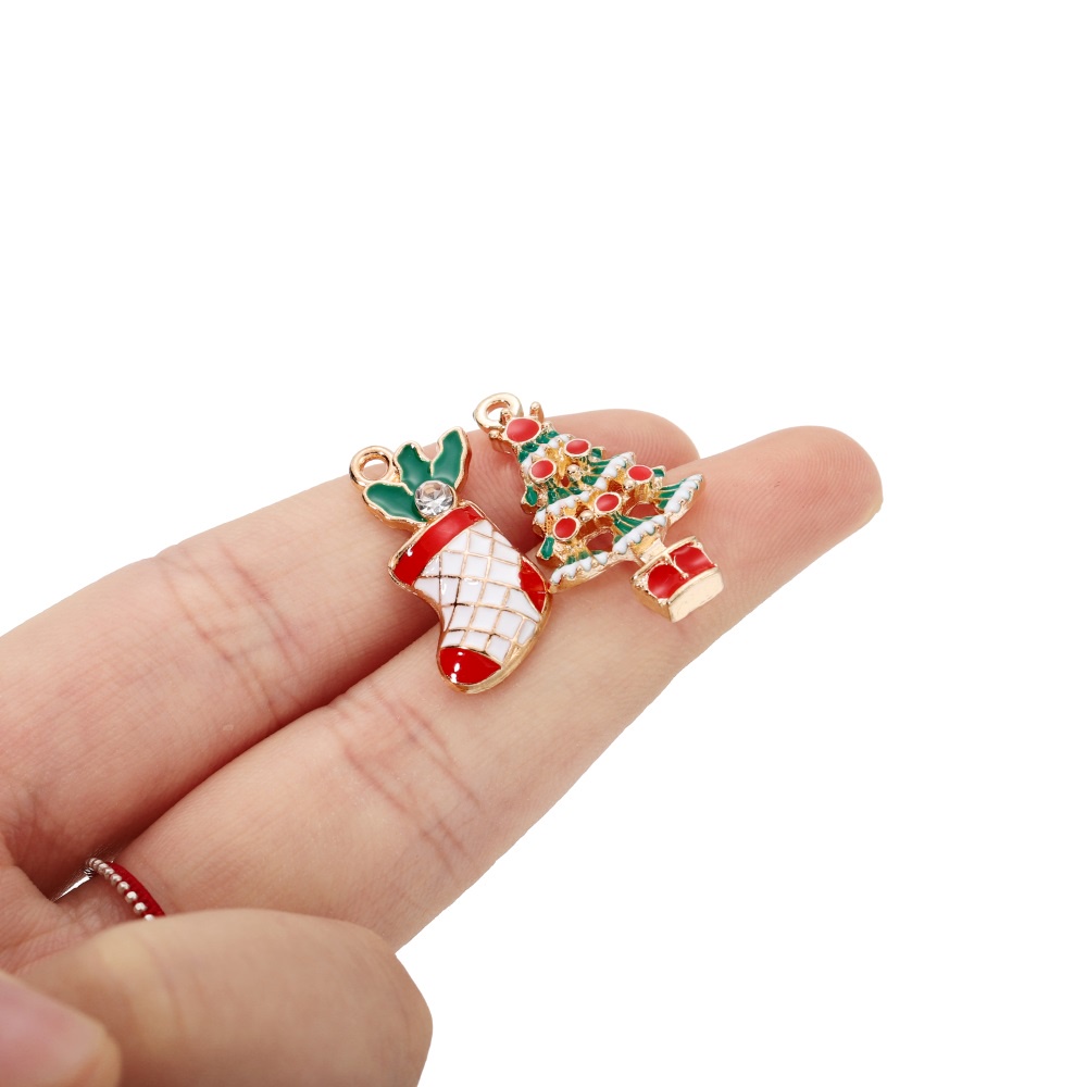 Set 10 mặt trang sức ST.KUNKKA dáng thả phong cách giáng sinh thời trang