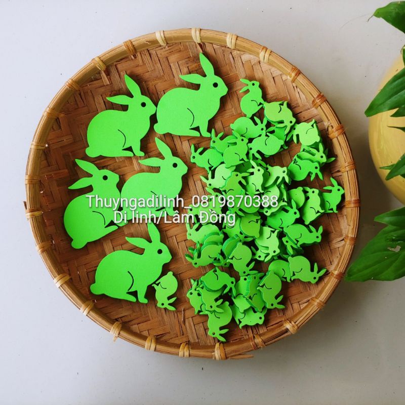 Lô tô toán hình con thỏ mút xốp 5 ly mầm non