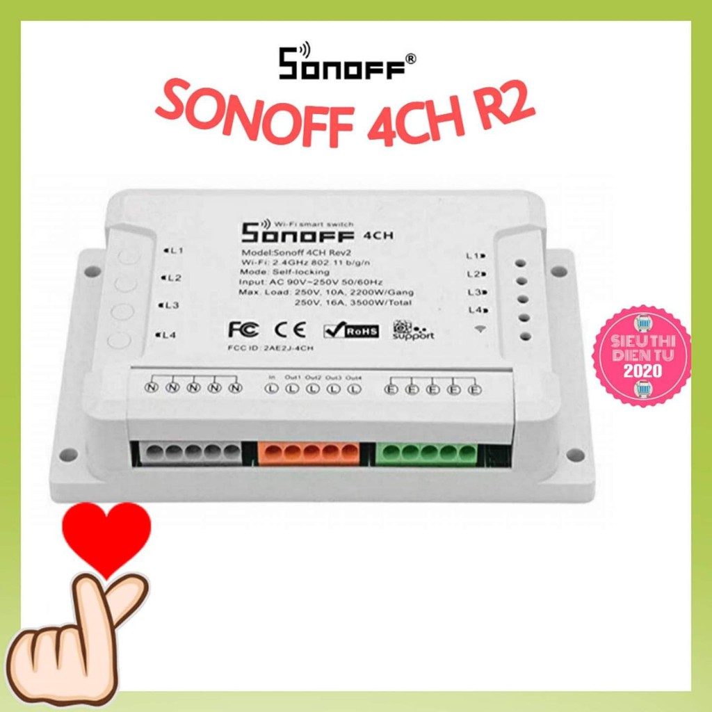 Công tắc điều khiển từ xa Sonoff 4CH R2