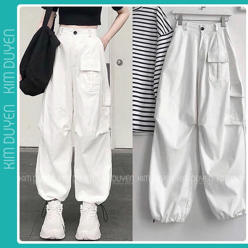 Quần Jogger Kaki Túi Hộp Ulzzang Dây Rút Ở Gấu Quần Ống Rộng Nam Nữ Form Unisex Chất Liệu Umi Thể Thao Kèm Ảnh Thật