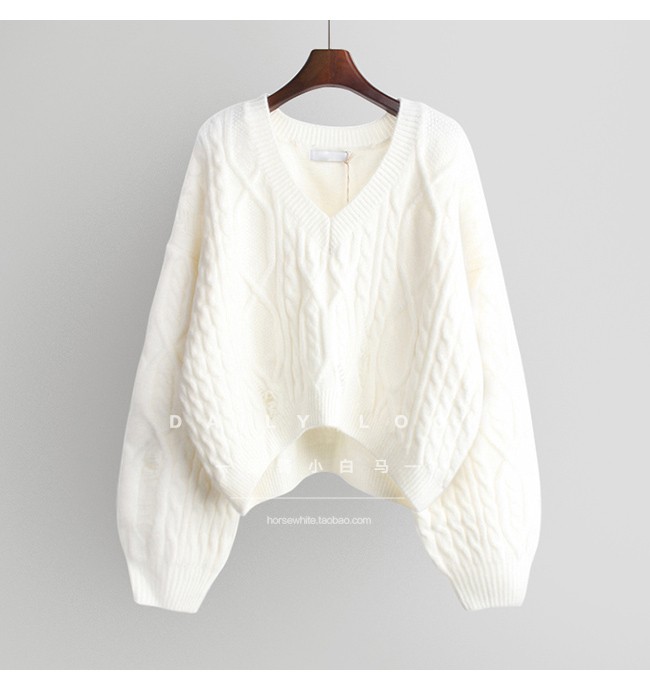 Áo Khoác Len Cổ Chữ V Dáng Rộng Eo Cao Phong Cách Hàn Quốc | BigBuy360 - bigbuy360.vn