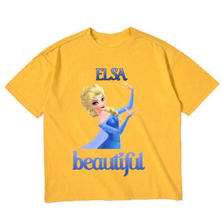 Áo thun bé gái form rộng in hình ELSA BEAUTIFUL - ATBG27