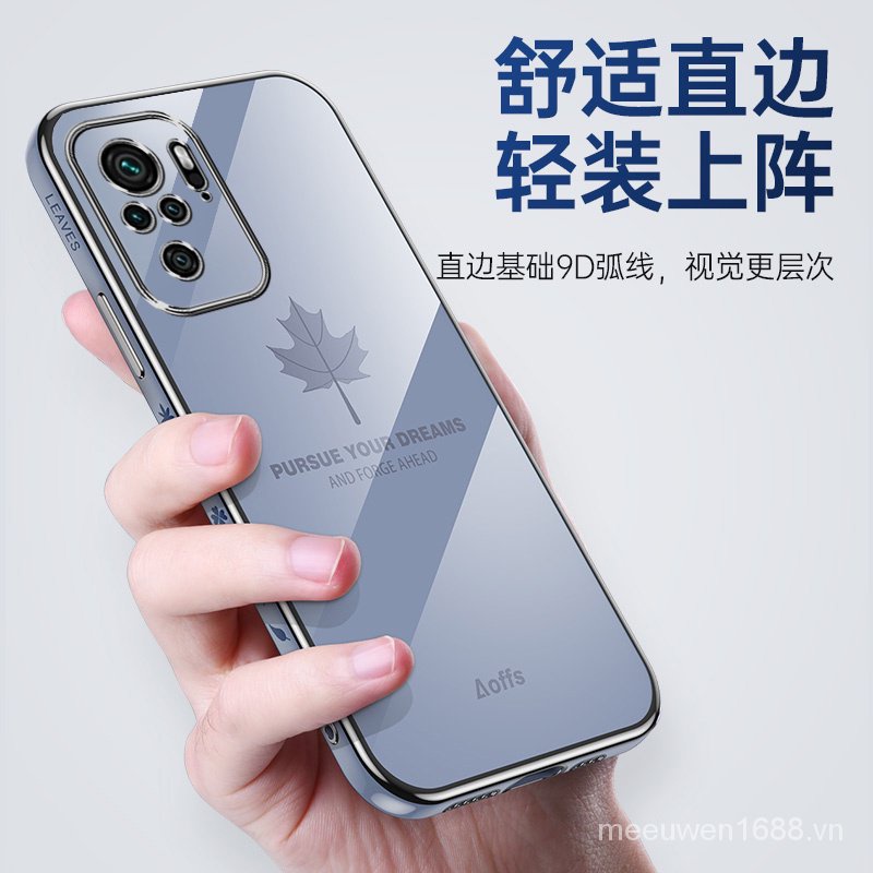 Ốp điện thoại QIANZI 10S Fn16 họa tiết lá phong cho Redmi Note 10 Case Redmi Note 10S Redmi Note