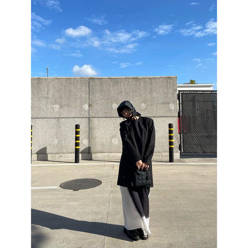 Chân Váy Dài Lưng Cao Màu Trắng Đen Phong Cách Trung Hoa 2022