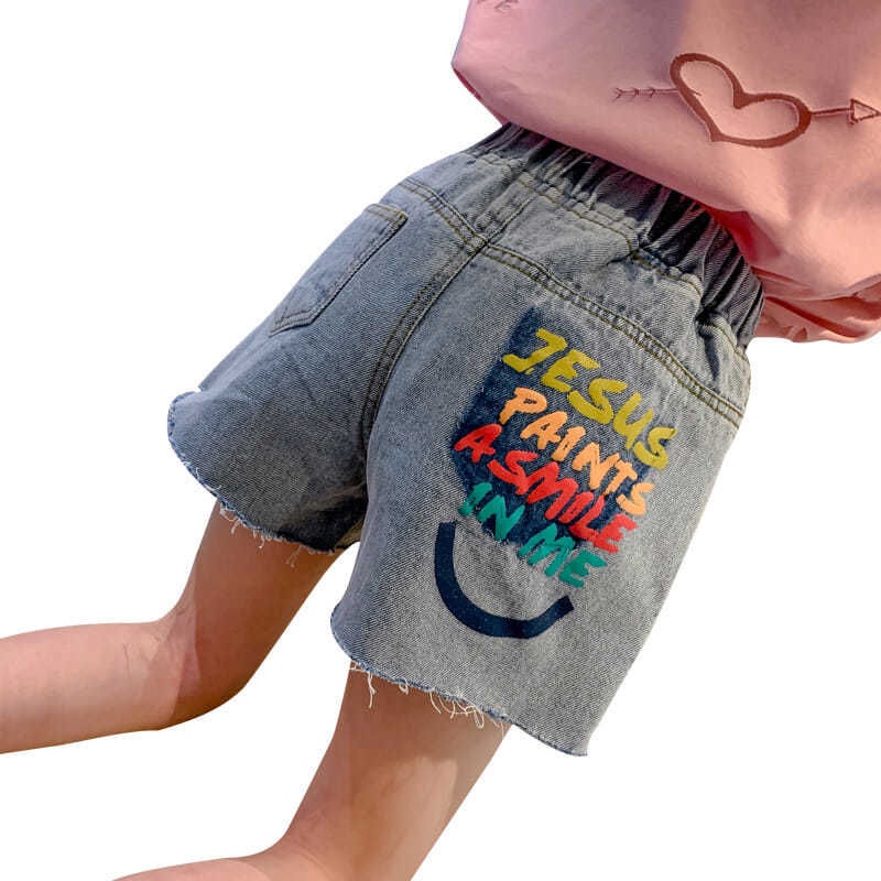 Quần Short Denim Mỏng Phong Cách Mới Mùa Hè 2022 Cho Bé Gái