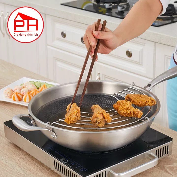Vỉ gác chảo inox ráo dầu chiên rán  - Gia dụng Phước Hòa