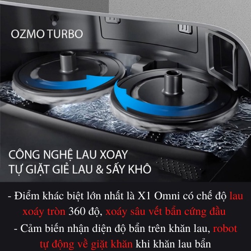 Robot Hút Bụi Lau Nhà Ecovacs DEEBOT X1 OMNI - Robot tự động giặt khăn, tự động đổ rác