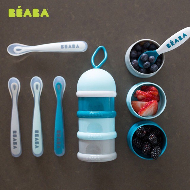 HỘP CHIA SỮA VÀ SNACK 3 NGĂN BÉABA XANH BLUE