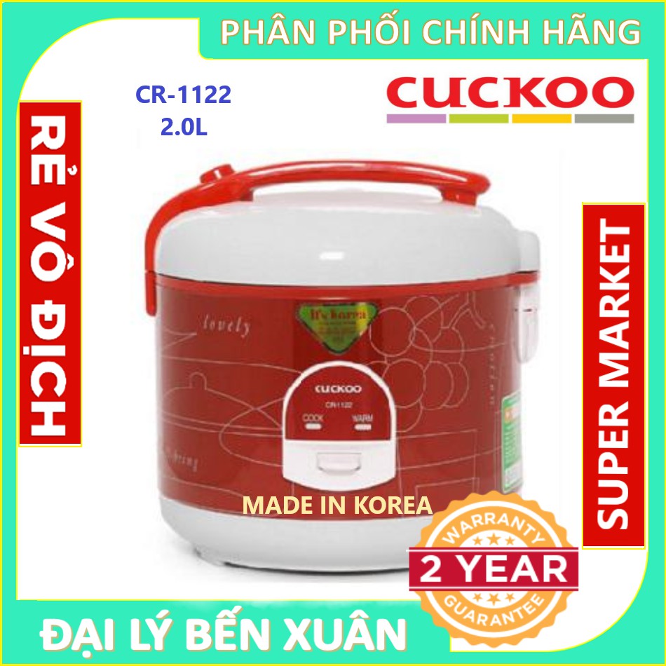 Nồi Cơm Điện Chính Hãng Cuckoo CR-1122R_2 Lít_Bản Hàn Quốc - Bảo Hành 2 Năm