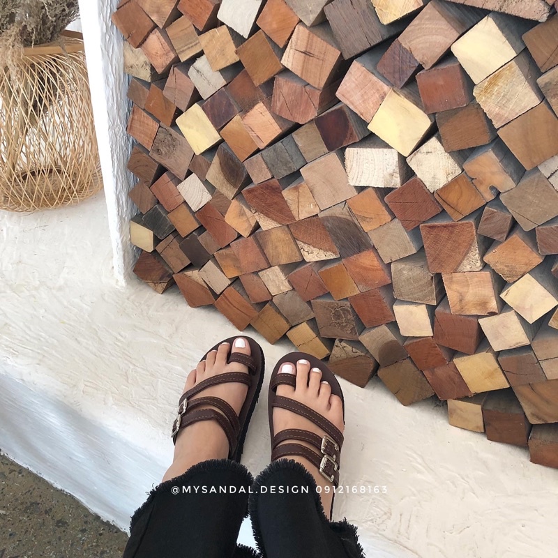 Dép Sandals xỏ ngón quai ngang phối quai chéo mix khoen