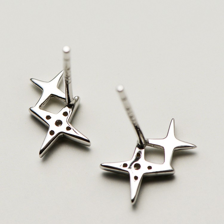 Khuyên tai nữ mạ bạc 925 không gỉ trang sức cá tính hàn quốc CINLA KT001