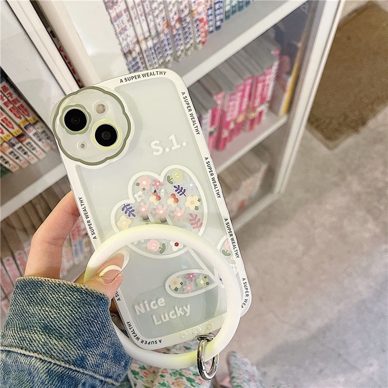Ốp lưng iphone ốp Điện Thoại Silicon In Hình Hoa Tulip Kèm Dây Đeo Cho iPhone 14 13 12 11 PROMAX XS XR XSMAX SE2020 6 7 8PLUS