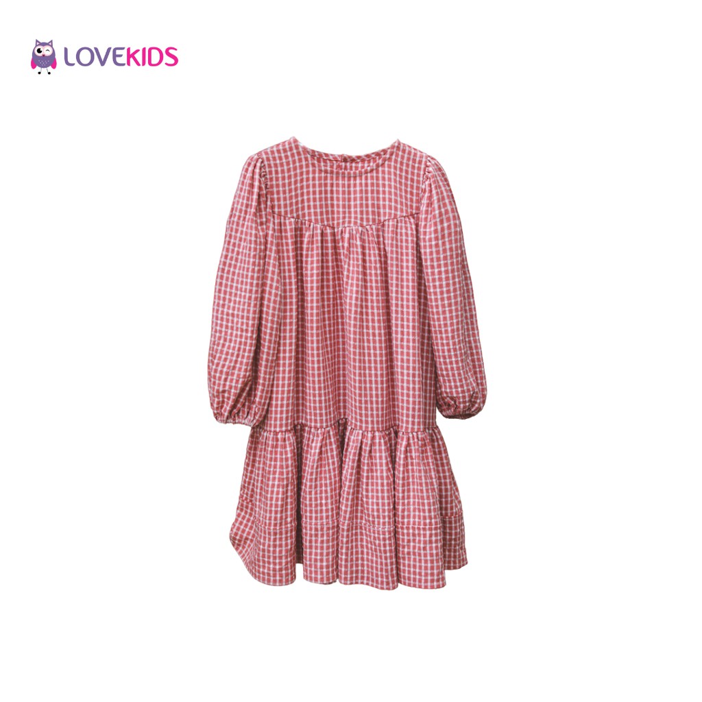 Váy babydoll đuôi cá hoạ tiết caro LKG21DR004 - Lovekids