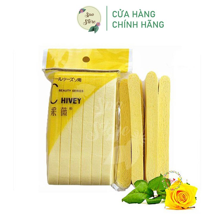 Gói Bông Mút Nở Rửa Mặt Loại Cao Cấp Chivey Spa Thẩm Mỹ Lau Sạch Siêu Dày Mềm Mịn Bọt Biển Foam Nhật Bản