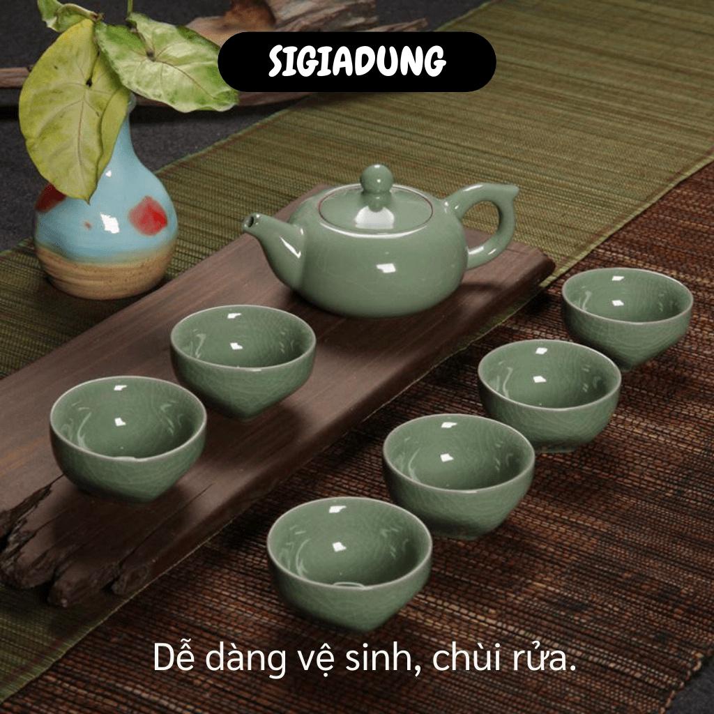 [SGD] Bộ Bình Trà - Bộ Ấm Trà Bằng Gốm Sứ Cao Cấp Gồm 1 Bình Và 6 Chén 5089