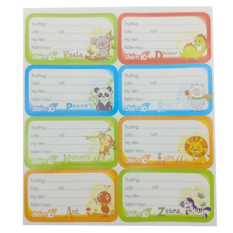 Nhãn Vở TP-NBL03 (40 Cái) (Mẫu Màu Giao Ngẫu Nhiên)