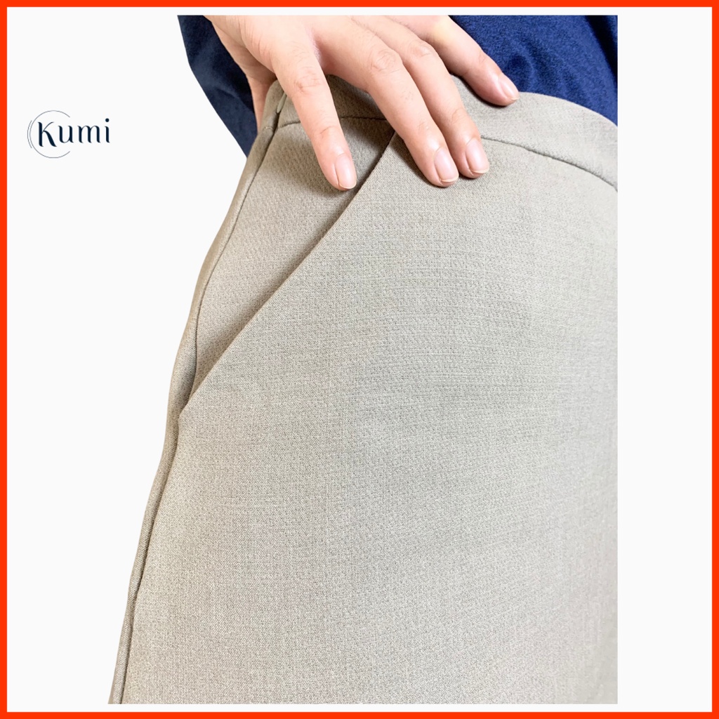 Chân váy chữ A cao cấp chất Kaki co giãn phối đồ cực đẹp Kumi Fashion | BigBuy360 - bigbuy360.vn
